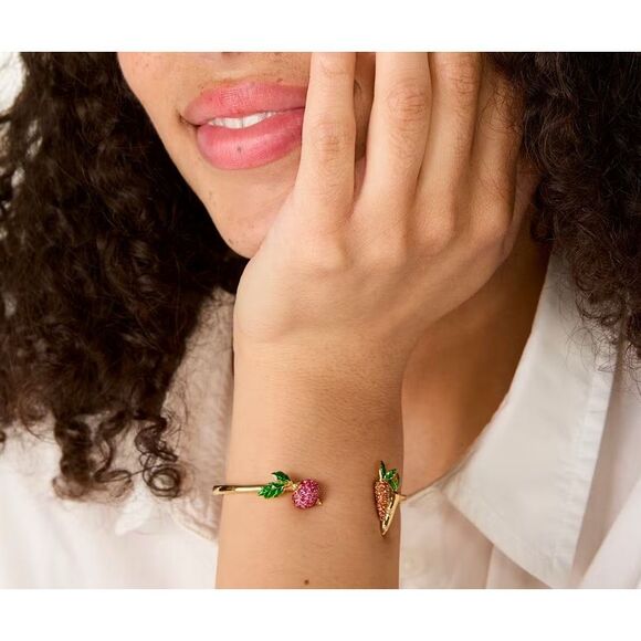 Kate Spade NEW Harvest Time vegetable bracelet hinge cuff - Picture 4 of 14